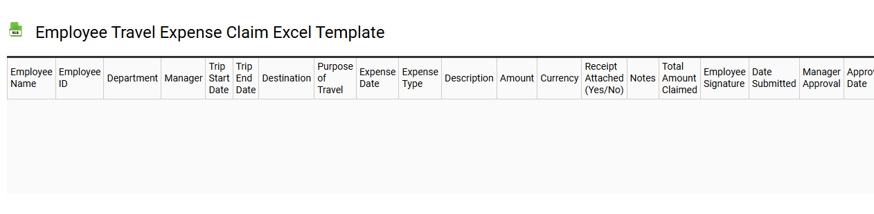 Employee travel expense claim Excel template