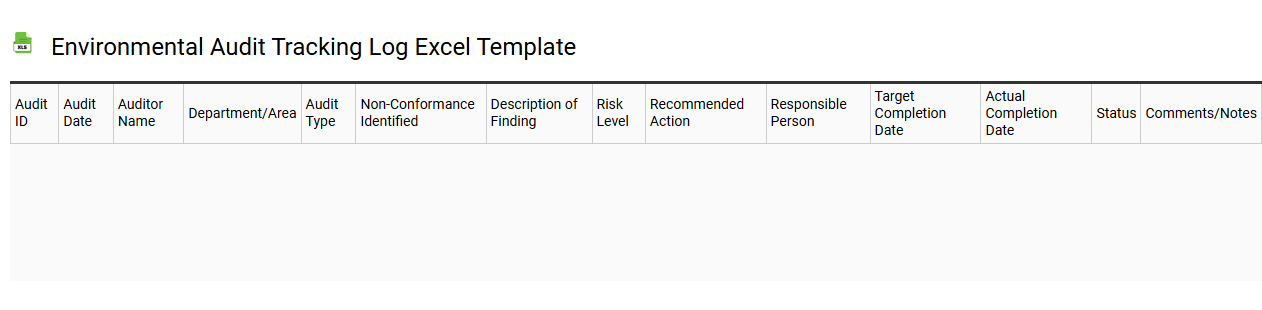 Environmental audit tracking log Excel template