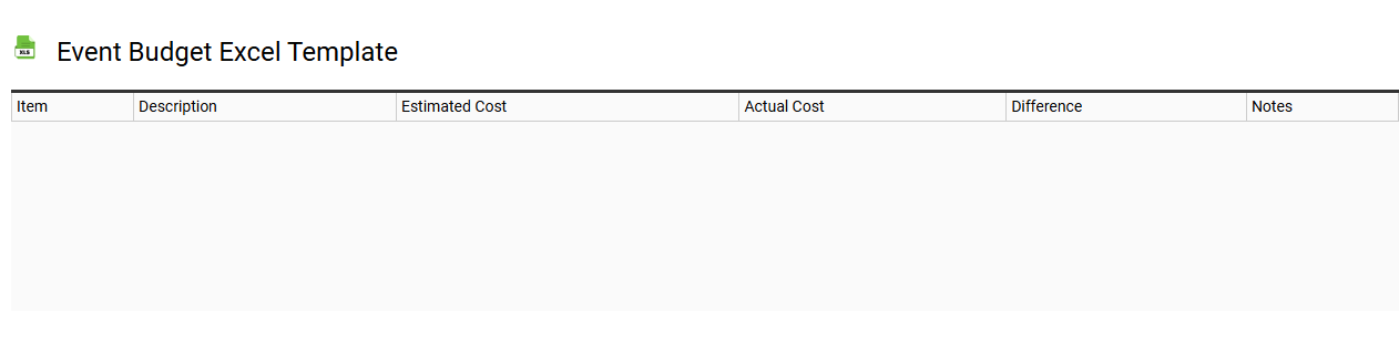 Event budget Excel template