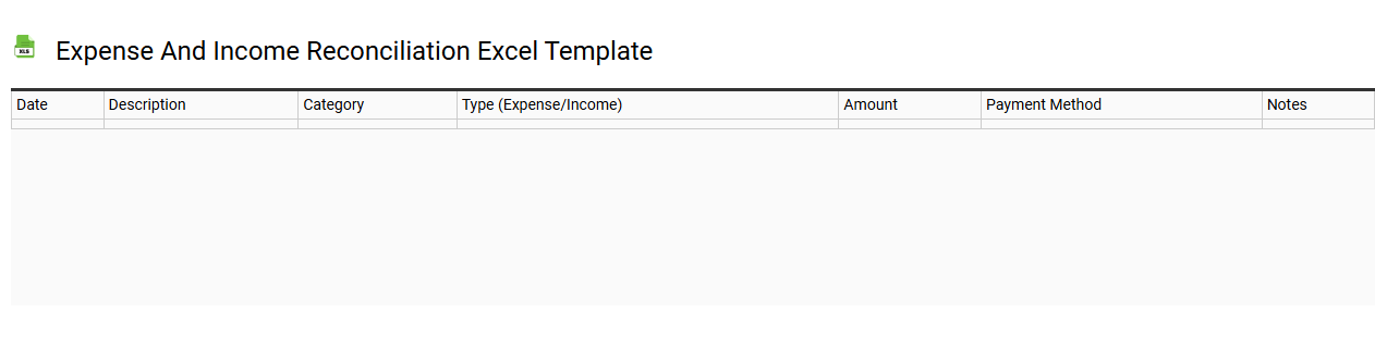Expense and income reconciliation Excel template