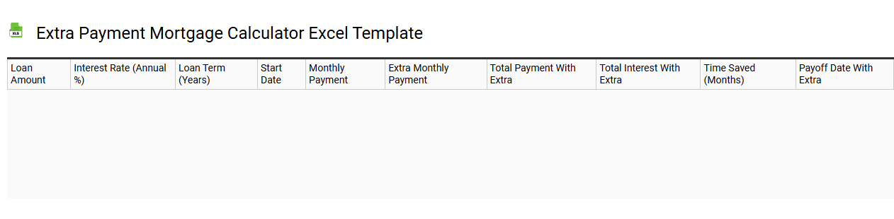 Extra payment mortgage calculator Excel template