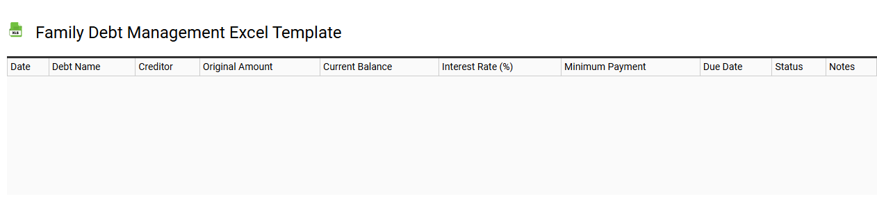 Family debt management Excel template