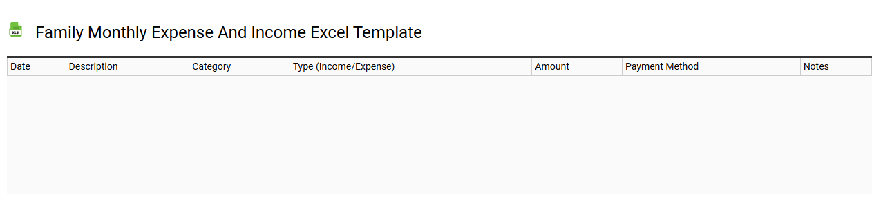 Family monthly expense and income Excel template