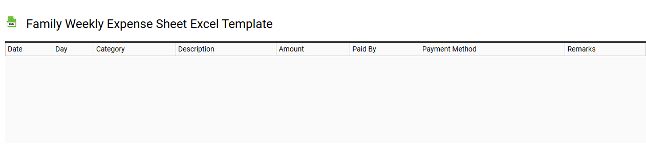 Family weekly expense sheet Excel template