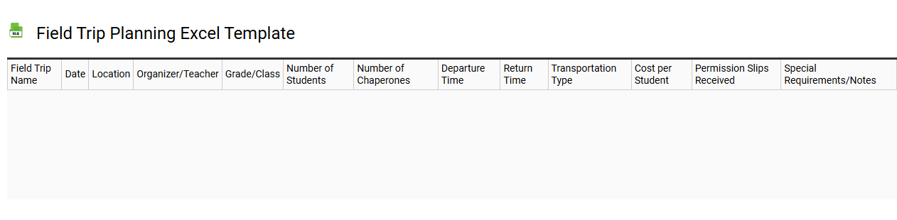Field trip planning Excel template