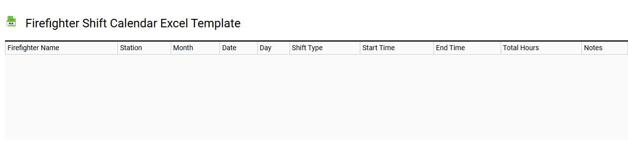 Firefighter shift calendar Excel template