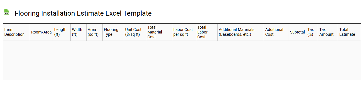 Flooring installation estimate Excel template