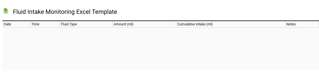 Fluid intake monitoring Excel template