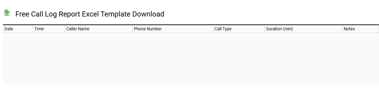 Free call log report Excel template download