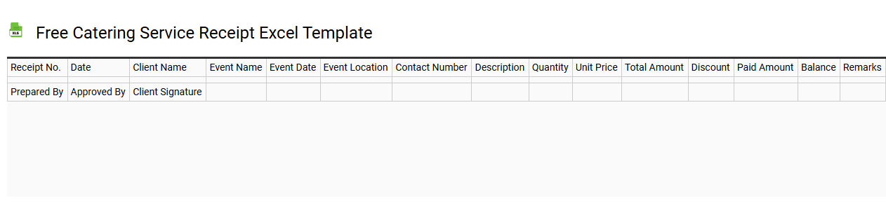 Free catering service receipt Excel template