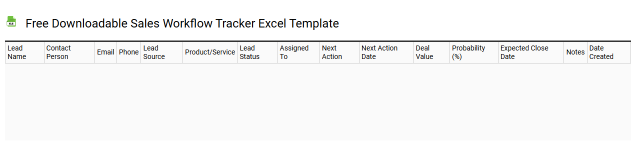 Free downloadable sales workflow tracker Excel template