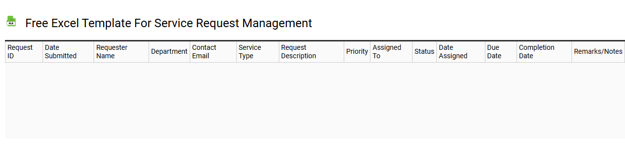 Free Excel template for service request management