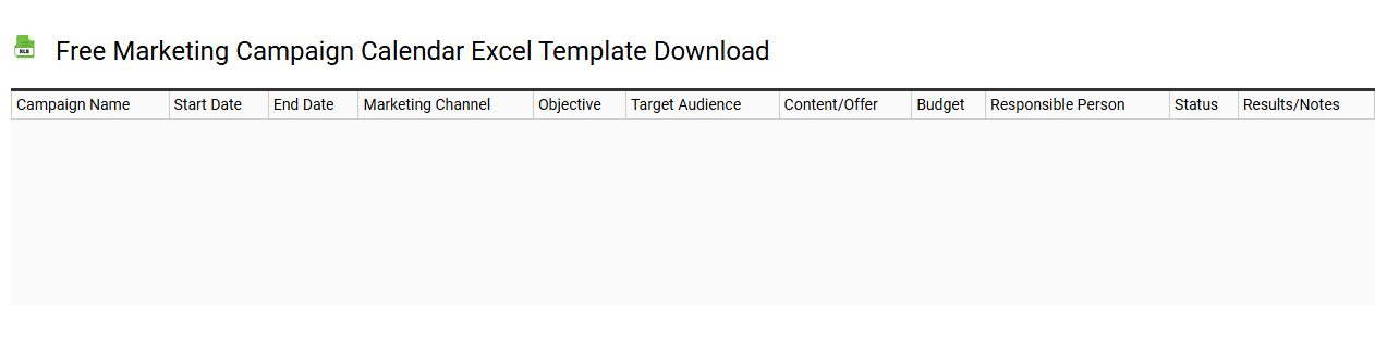 Free marketing campaign calendar Excel template download