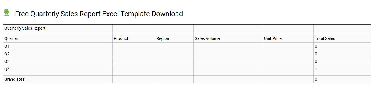 Free quarterly sales report Excel template download