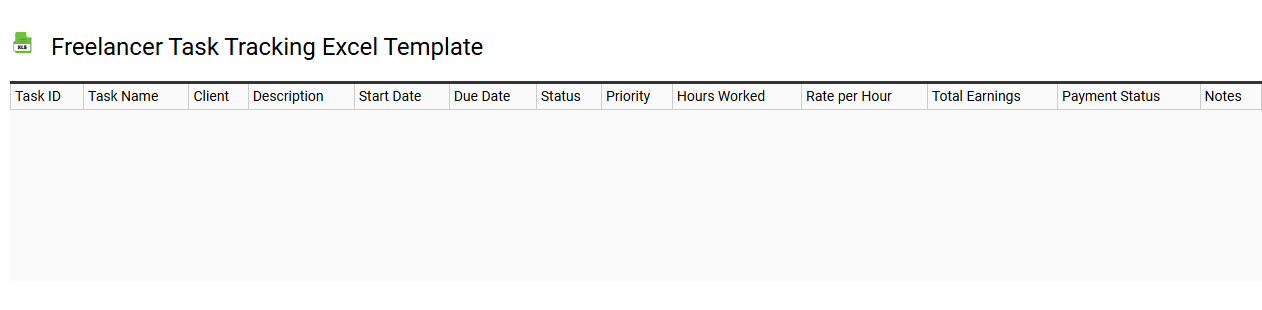 Freelancer task tracking Excel template