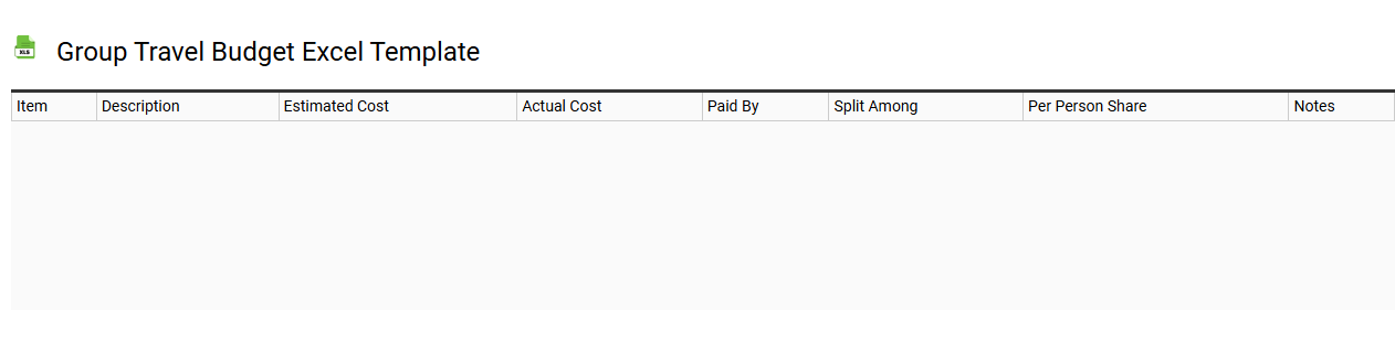 Group travel budget Excel template