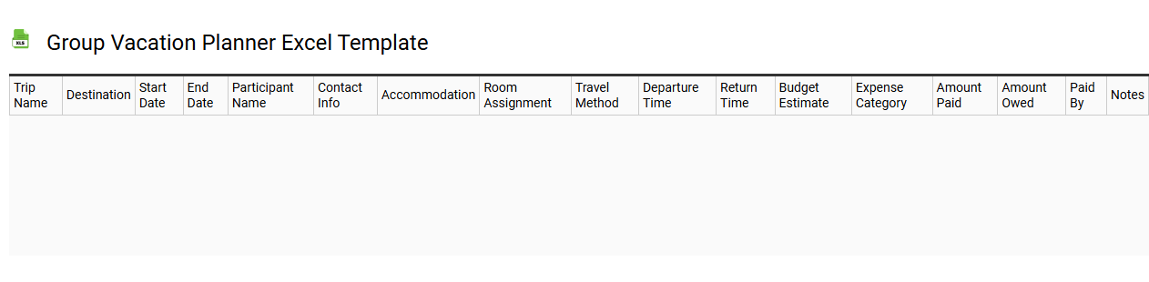Group vacation planner Excel template