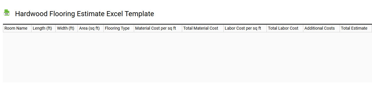 Hardwood flooring estimate Excel template