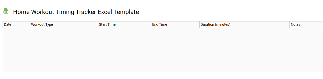 Home workout timing tracker Excel template