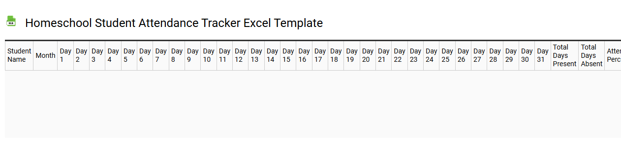 Homeschool student attendance tracker Excel template
