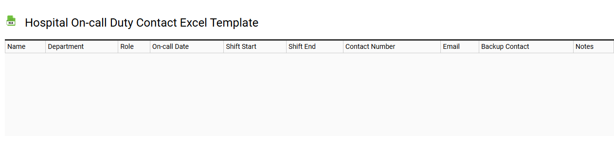 Hospital on-call duty contact Excel template
