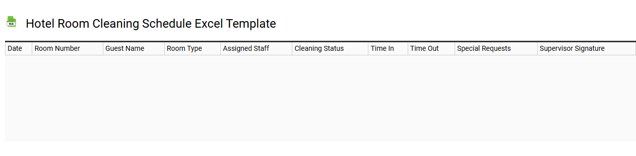 Hotel room cleaning schedule Excel template