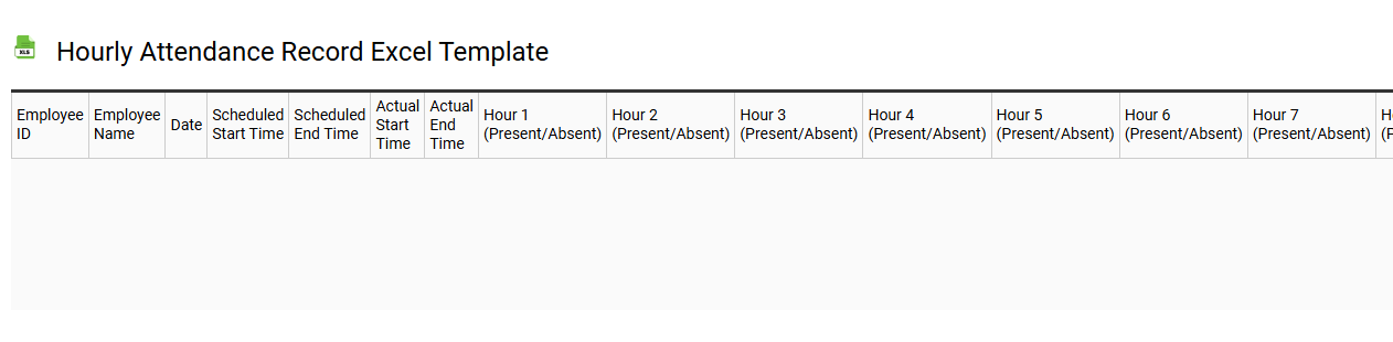 Hourly attendance record Excel template