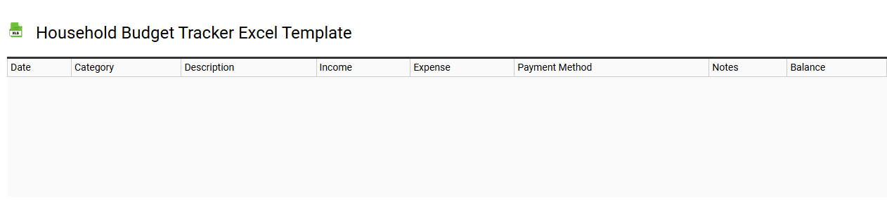 Household budget tracker Excel template
