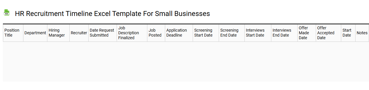HR recruitment timeline Excel template for small businesses