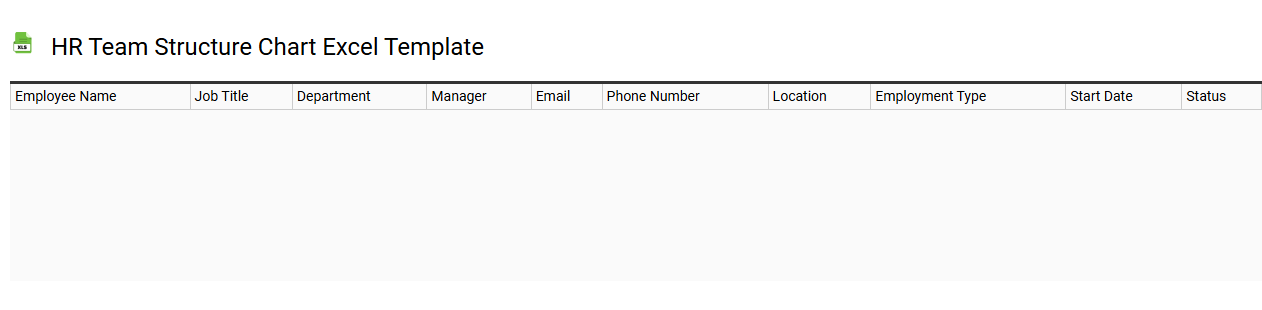 HR team structure chart Excel template