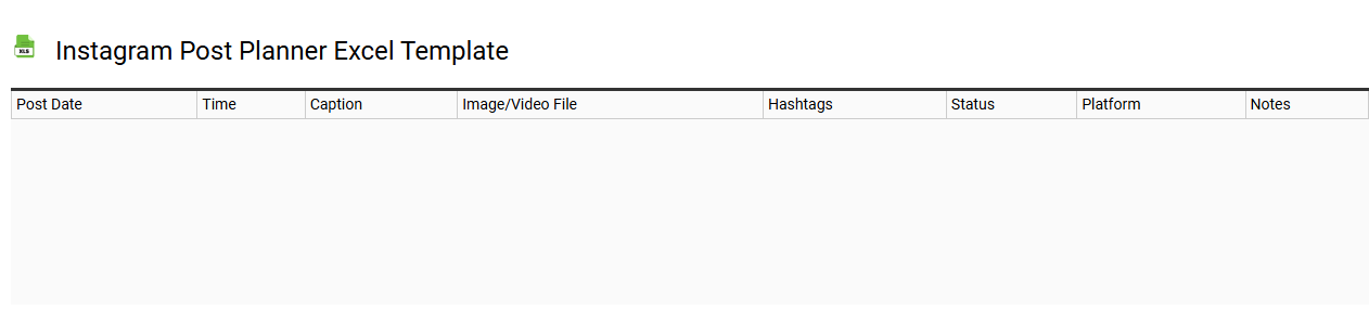 Instagram post planner Excel template