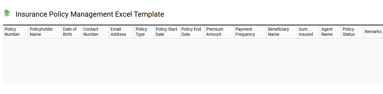 Insurance policy management Excel template