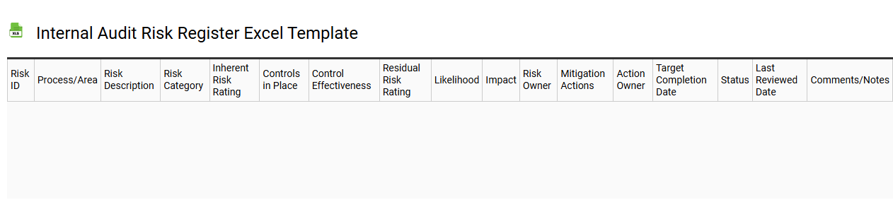 Internal audit risk register Excel template