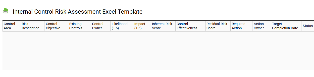 Internal control risk assessment Excel template