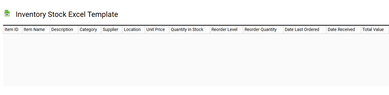 Inventory stock Excel template
