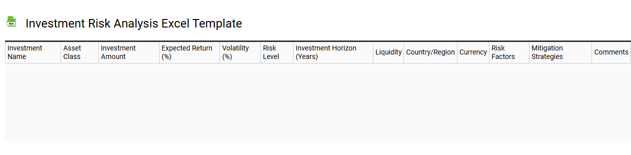 Investment risk analysis Excel template
