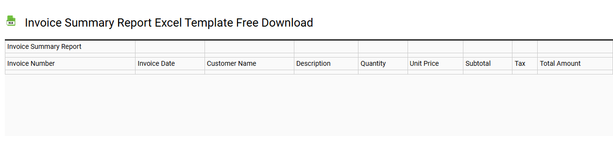 Invoice summary report Excel template free download
