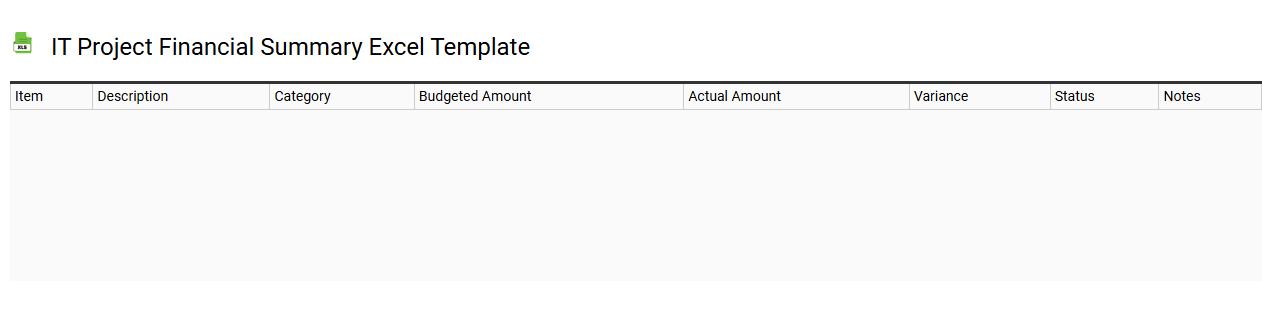 IT project financial summary Excel template