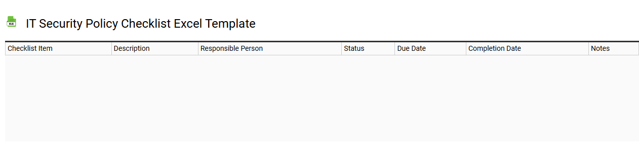 IT security policy checklist Excel template