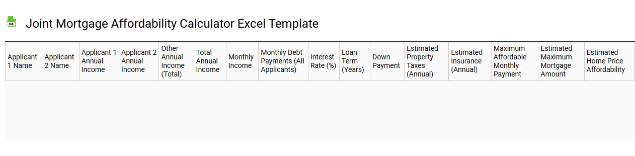 Joint mortgage affordability calculator Excel template