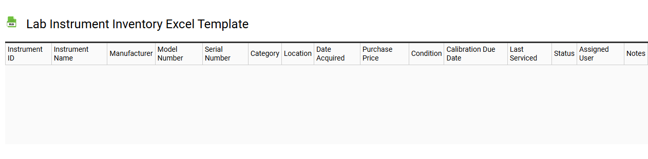 Lab instrument inventory Excel template