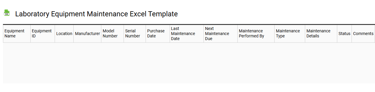 Laboratory equipment maintenance Excel template