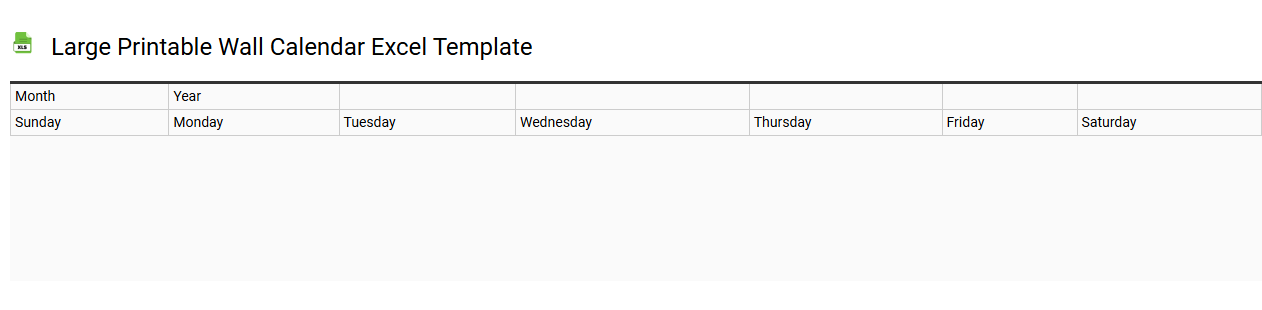 Large printable wall calendar Excel template