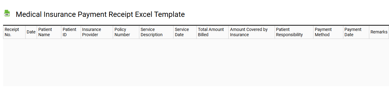 Medical insurance payment receipt Excel template