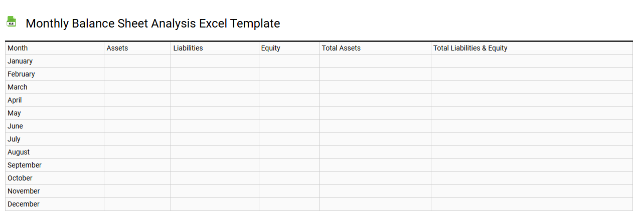 Monthly balance sheet analysis Excel template