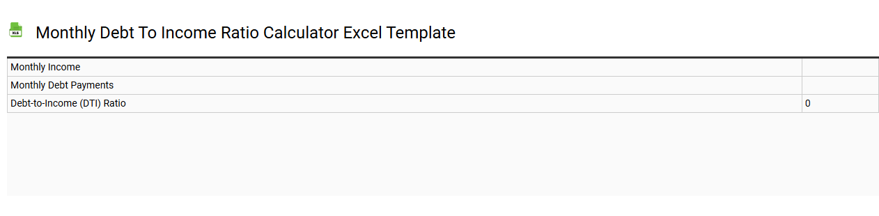 Monthly debt to income ratio calculator Excel template
