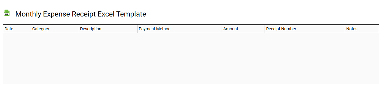 monthly expense receipt Excel template