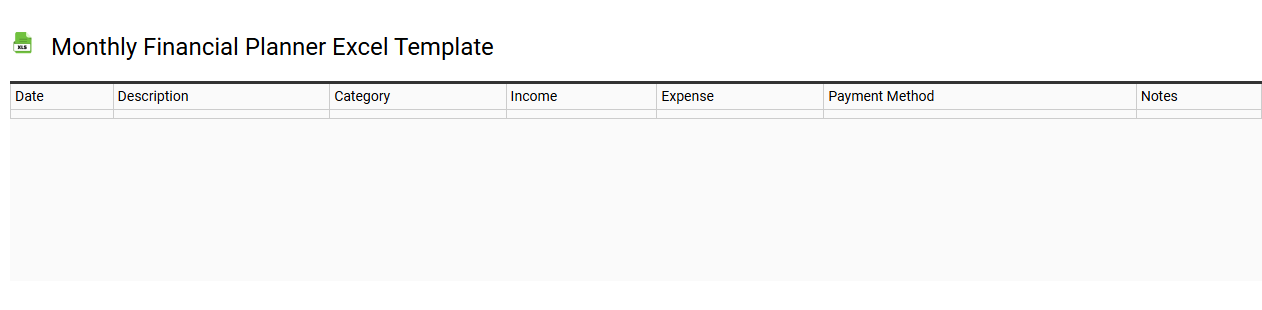 Monthly financial planner Excel template