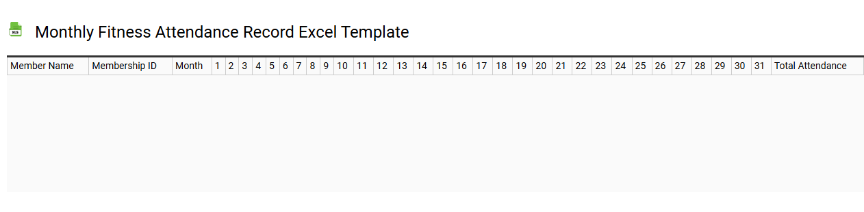 Monthly fitness attendance record Excel template