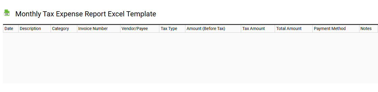 Monthly tax expense report Excel template